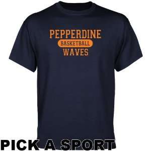  Pepperdine Waves Custom Sport T shirt   Navy Blue Sports 