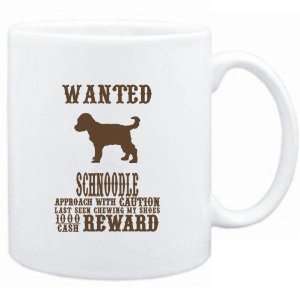 Mug White  Wanted Schnoodle   $1000 Cash Reward  Dogs  
