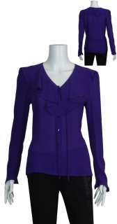 ESCADA Romantic Ruffle Silk Blouse Top Shirt 36 6 NEW  