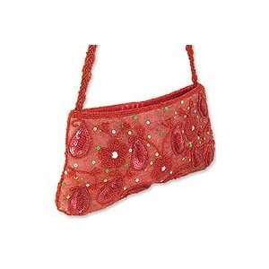  Beaded handbag, Scintillating Scarlet