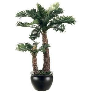  Pack of 2 Artificial Mini Cycas Palm Trees with Resin Pots 