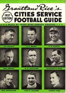 1937 GRANTLAND RICES CITIES SERVICE FOOTBALL GUIDE  