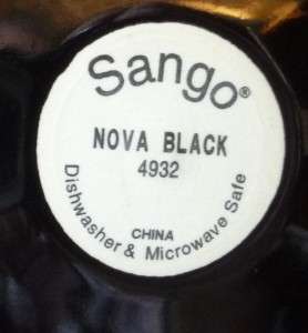 Sango Nova Black #4932 11 DINNER PLATES DW MW SAFE Stoneware Gray 