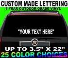 CUSTOM PERSONALIZED DECAL UP TO 3.5 X 22 LETTERING STICKER WINDOW 