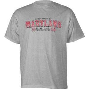 Maryland Terrapins Grey Established Date Cube T Shirt  