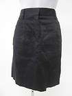 THEORY Black Knee Length Pleated Cotton Linen Skirt Siz