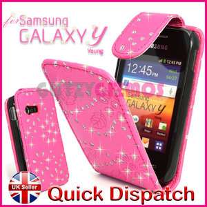 PINK LEATHER FLIP CASE COVER POUCH FOR SAMSUNG GALAXY Y S5360  