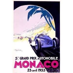  1933 Monaco Grand Prix F1 by Geo Ham. Size 22.50 X 34.50 