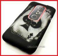 HTC EVO 3D SPRINT ACE SPADE SKULL BLACK HARD COVER CASE  