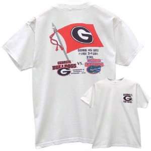  Georgia Bulldogs White 03 History Flag T shirt Sports 