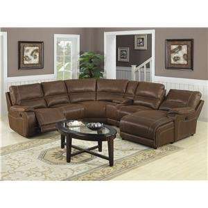   Rich Brown Finish Sectional Sofa with Chaise