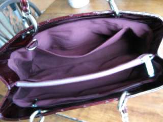 CHANEL Burgundy Patent Leather GST Silver hd shopper shopping bag 