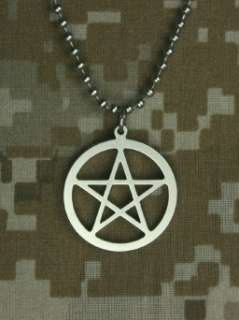 GI JEWELRY U.S Military WICCA Necklace PENTACLE PENDANT  