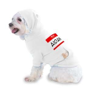 HELLO my name is AIDAN Hooded (Hoody) T Shirt with pocket for your Dog 