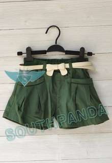 KP003 Dark Green Lovely Girl Kid Shorts Pants Age 2 3  
