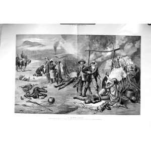   1885 BOER RAID NATIVES AFRICA DEAD PEOPLE WAR FINE ART