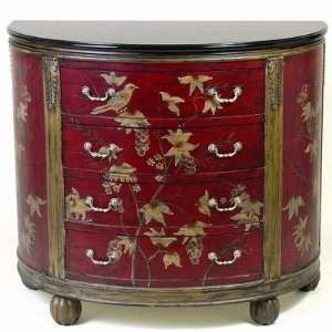  Half Round Cabinet in Antique Red Furniture & Decor