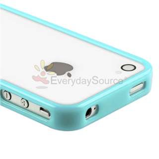5x Shinny TPU Rubber Soft Case Cover For iPhone 4 G 4S White+Pink+Blue 