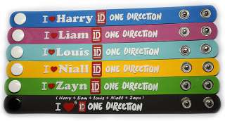ONE DIRECTION Rubber Bracelet Wristband I love Harry Liam Louis Niall 