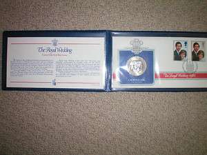 1981 Royal wedding first day cover Crown coin and two stamps  