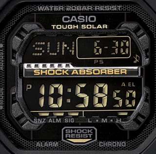 description casio g shock black tough solar world time watch gx 56gb 1 