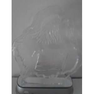   Flag and Eagle Crystal Sculpture with LED Light Base