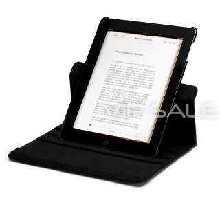   BLACK LEATHER CASE WITH 360 ROTATING STAND + SCREEN PROTECTOR  