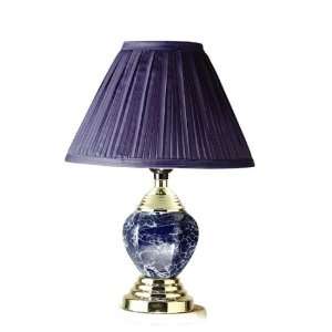  Blue Ceramic Base Linen Shade Table Lamp