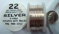 Non Tarnish Silver Plated Copper Round Wire 22ga PW019  