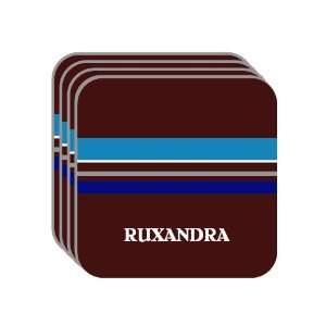 Personal Name Gift   RUXANDRA Set of 4 Mini Mousepad Coasters (blue 