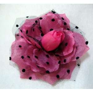  Large Rockabilly Pink Rose Hair Clip and Pin Beauty