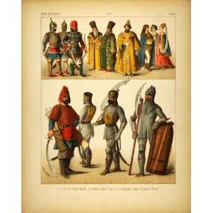  1882 Costume Slavonic Russian Warriors Nobles Czar Tsar 