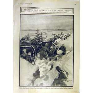  Dvina Front Ww1 War Russian Gunners Snow Print 1916