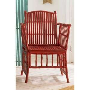  Red Bamboo Side Chair (Antique Red) (39H x 24W x 26D 