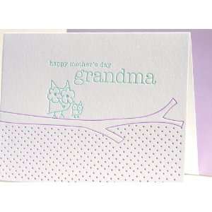  deluce grandma owl letterpress mothers day card *NEW 