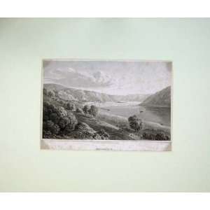 1824 Antique Print View Bacharach Lake Mountains Finden 