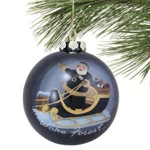  Wake Forest Demon Deacons Hand Painted Glass Ornament 