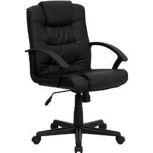    Flash Furniture Mid Back Black Leather Office Chair