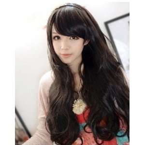  Stunning Long Curly Flat/Angled Bangs Wig Toys & Games