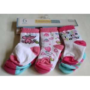  Vitamins Baby Girls Quarter Crew Socks 6 Pair   Size 0 6 