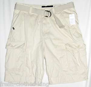 ROCAWEAR New $58 Natural Cargo Belted Shorts Choose Size  