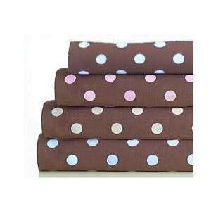 Round Crib Chocolate Dots Sheet color Cream