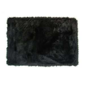  Roule Flokati Rugs Collection Black 31X47 Inch Area Rugs 