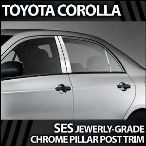  2009 2012 Toyota Corolla 6pc. SES Chrome Pillar Trim 