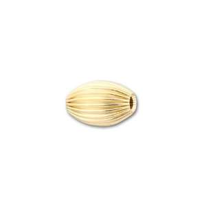    3mm Gold Filled Oval Corrugated Bead Arts, Crafts & Sewing