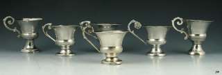 QUALITY ANTIQUE ITALIAN SILVER DEMITASSE CUPS 1800s  