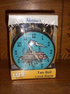 Vintage NEW IN BOX Lux Robertshaw Alarm Clock Steamboat  