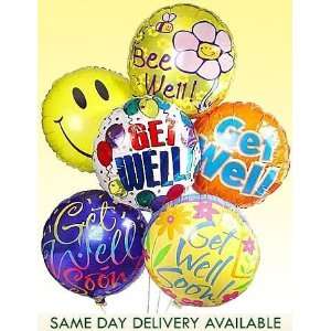  Get Well Balloons 6 Mylar Balloon Bouquet   FREE SAME DAY DELIVERY 