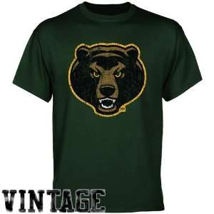  Baylor Bears Forest Green Distressed Logo T shirt Sports 