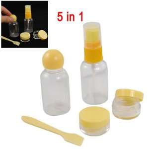    5 in 1 Mini Plastic Spray Bottle Case Spoon Makeup Set Beauty